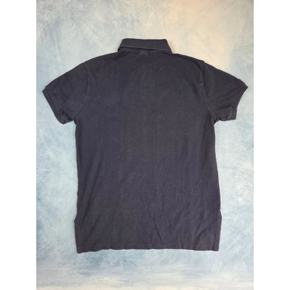 Polo Ralph Lauren Big Pony Men's Polo Shirt L Navy Custom Fit #3 Mesh